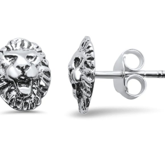 undefined Jewelry - Lion Head Stud Earrings